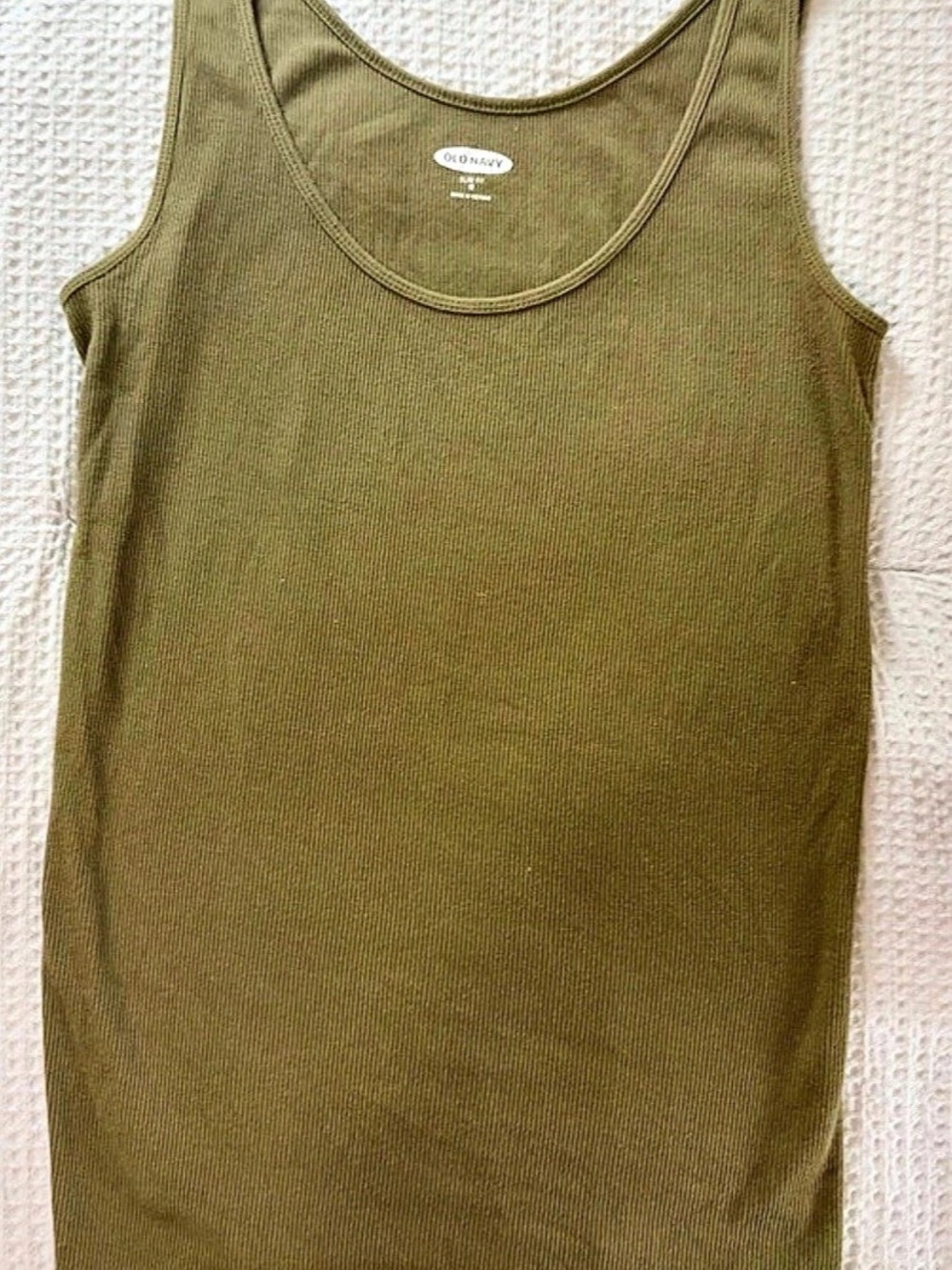 Old Navy First-Layer Ribbed Scoop-Neck Tank Top Green Small